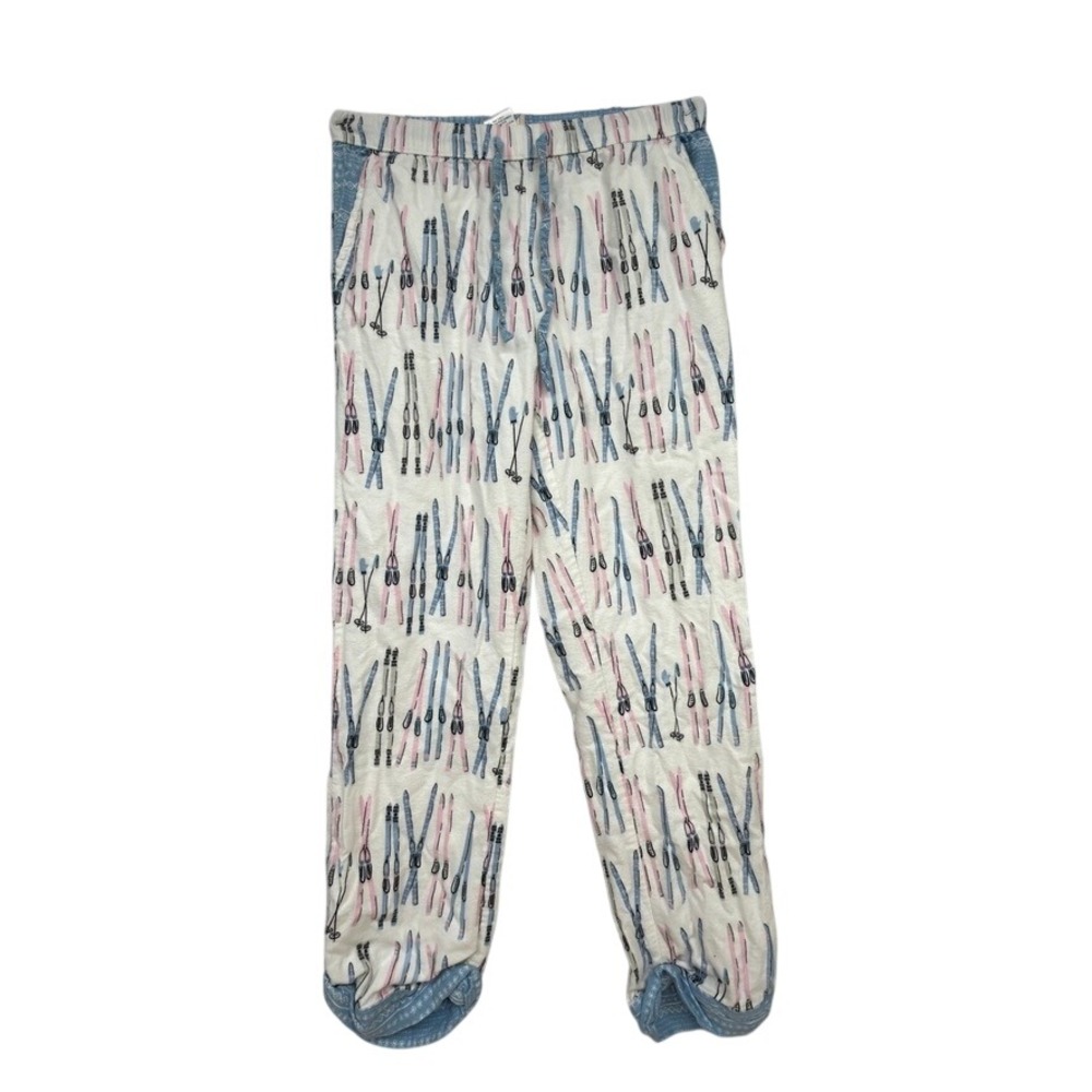 Munki Munki Ski Print Pajama Pants Small Cozy‎ Lounge Sleepwear
